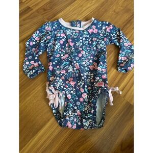 Ruffle Butts Baby Girl Floral Swimsuit‎ Romper 18-24 Months Long Sleeve